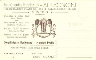 Venice, Venezia; 'Warme Wiener Würstel', Luigi Grana's restaurant Al Leoncini, interi...