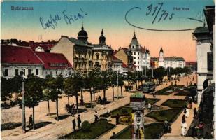 Debrecen, Piac utca, Debreczen szálloda, villamos,