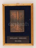 Vegyes bolha tétel: Olasz vasutas fém plakett, 10x7cm Pisai ferdetorony, 11cm