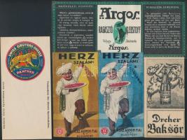 10 db régi vegyes számolócédula(Osmia, Fővárosi Sörfőző R.T., Hangya, Magyar Divatcsarnok, Kristály ...