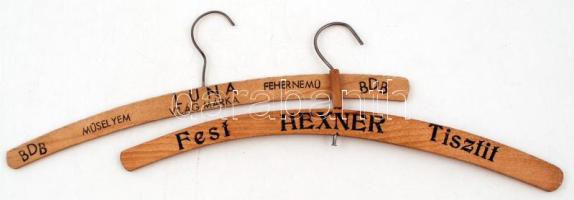 Hexner és Luna világmárkák reklám vállfák, 2db