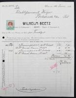 1911 Bécs, Wilhelm Hertz nyilvános illemhelygyártó által kiállított díszes fejléces számla /
1911 V...