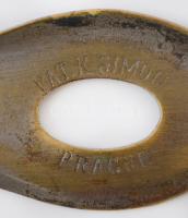 Vegyes fémtárgyak: Régi réz névtábla, "Markart.J" felirattal, 12×5 cm, valamint Antik fém ...