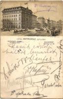 Budapest VII. Hotel Metropole szálloda, Petanovits Péter tulajdonos, litho (kis szakadás / small tear)