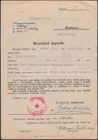 1945 Bp., A Nemzetközi Vöröskereszt beutalási jegyzéke gyermek számára az Őrangyal Zárdába