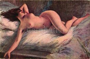 Liebesträumerei / Erotic nude art postcard, Art Moderne 741. s: Guillaume