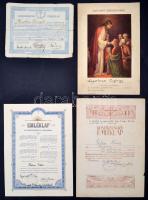 1902-1964 12 db konfirmációs emléklap, közte lithóval