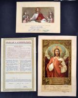 1902-1964 12 db konfirmációs emléklap, közte lithóval