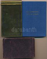 Vegyes nyomtatványok, okmányok: 8 db igazolvány, réz fedeles jegyzetfüzet, naptárfüzet