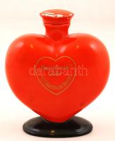 Ilemenau szív alakú porcelán palack, kopottas, jelzett, 16cm