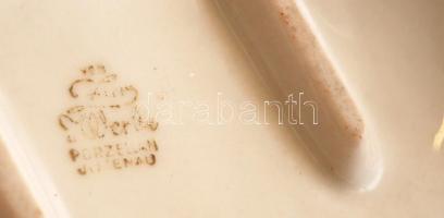 Ilemenau szív alakú porcelán palack, kopottas, jelzett, 16cm