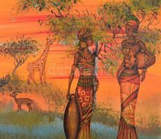 Olvashatatlan jelzéssel: Szavanna. Vegyes technika, vászon, 19×29 cm