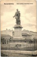 Marosvásárhely, Targu Mures; Bem szobra a Széchenyi téren, Schul Henrik, Izmael Ferenc és Tánczos Gyula cipész üzlete / statue, square, shops (EK)