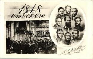 1848-1948 szabadságharc évforduló, emléklap; Első magyar minisztérium tagjai / 100th anniversary of the Hungarian Revolution of 1848; The members of the first Hungarian Ministry