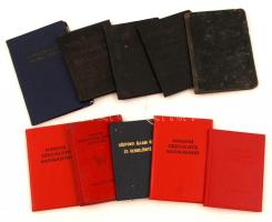 cca 1942-72 Vegyes okmány tétel, főleg pártagsági igazolványok, és vasuti, 10db