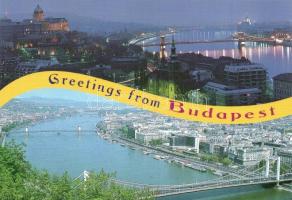 137 db MODERN használatlan magyar városképeslap több ismétlődő darabbal, nagy alakú lapokkal; Budape...