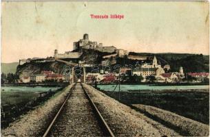 Trencsén, Trencín; vár, vasúti híd / castle, railway bridge (lyuk / pinhole)