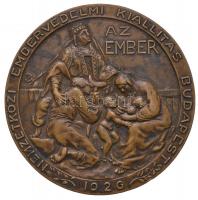 1926. "Nemzetközi Embervédelmi Kiállítás Budapest" Br emlékérem (60mm) T:2