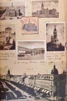 cca 1930-40 Szép vagy Magyarország kézzel készített album régi magyar képeslapokkal képeslap részekk...