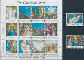 Christmas minisheet + 2 stamps, Karácsony kisív + két érték