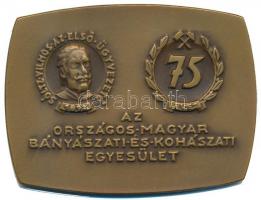 1967. "75 éves az Országos Magyar Bányászati és Kohászati Egyesület" Br plakett eredeti dísztokban (56x75mm) T:1