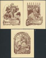 1948 Haranghy Jenő (1894-1951): ex libris klisé, 3db, 10x8cm
