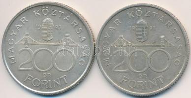 1993. 200Ft Ag "MNB" (2x) T:2,2-