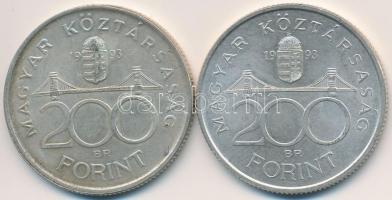 1993. 200Ft Ag "MNB" (2x) T:2,2-