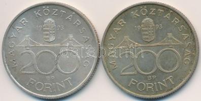 1993. 200Ft Ag "MNB" (2x) T:2,2-