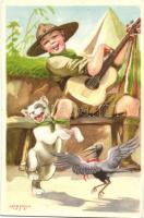 3 db RÉGI cserkész motívumlap, 2 db Márton L. grafikai lap és 1 db lap az 1933-as gödöllői Jamboree-...