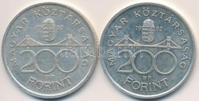 1992. 200Ft Ag "MNB" (2x) T:2,2-