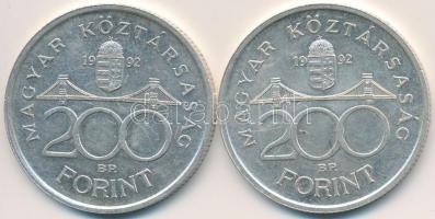 1992. 200Ft Ag "MNB" (2x) T:2,2-