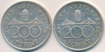 1992. 200Ft Ag "MNB" (2x) T:2,2-