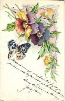 Floral litho greeting card