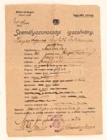 1920 Személyazonossági igazolvány, Nagyrábé, Biharvármegye, 23x17cm