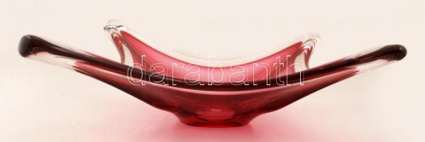 Muránói nagy kínáló, formába öntött, jelzés nélkül, jó állapotban, 54×25 cm