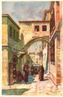 15 db RÉGI, a Szentföldet ábrázoló képeslap, 14 db megíratlan lappal, két másodpéldánnyal, Hollós En...