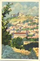 15 db RÉGI, a Szentföldet ábrázoló képeslap, 14 db megíratlan lappal, két másodpéldánnyal, Hollós En...