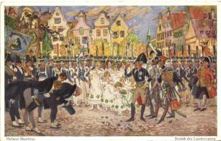 10 db RÉGI motívum képeslap, Helmut Skarbina festményei, humor, vegyes minőség / 10 old motive postc...