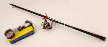 Teljes horgász felszerelés: Promaxx Bolo, 4m-es jó állapotban, Force 3000 orsóval, első fékes, horog...