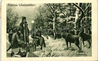 12 db RÉGI motívum képeslap, főleg vadászattal, vadakkal kapcsolatos lapok, vegyes minőség / 12 old ...