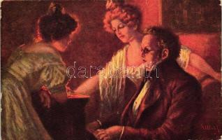 12 db RÉGI, használatlan, motívum képeslap, zeneszerzőket ábrázoló grafikus lapok, vegyes minőség / ...