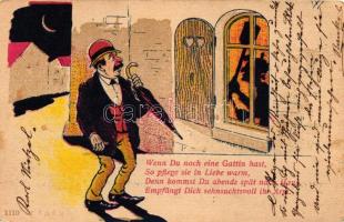 8 db RÉGI motívum képeslap, egy kivételével humoros lapok, vegyes minőség / 8 old motive postcards, ...