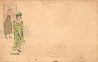 7 db RÉGI, megíratlan motívum képeslap, divat témájú francia lapok, vegyes minőség / 7 old unused, motive postcards, fashion themed French cards, mixed quality