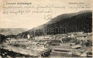 Jósikatelep, Jósikafalva, Belis; 3 db megírt képeslap, 1 fotólappal / 3 used town view postcards, 1 ...