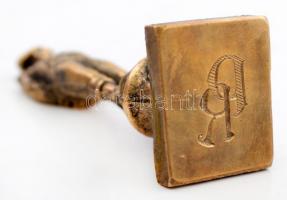 Monogramos réz pecsétnyomó, m: 8,5 cm