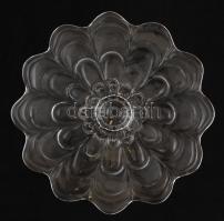 Öntött üveg tortatartó, hibátlan, d:35 cm, m:5,5 cm