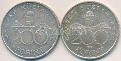1994. 200Ft Ag "Deák" (2x) T:2,2-