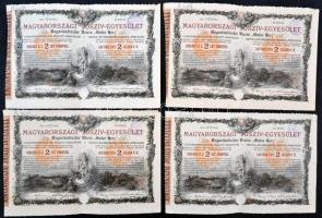 Budapest 1888. "Magyarországi Jószív Egyesület" sorsjegye 2Ft-ról (4x) sorszámkövetők, fel...