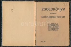 1943 Csucsa, Munkaszolgálatos számára kiállított zsoldkönyv, egyben személyazonossági igazolvány